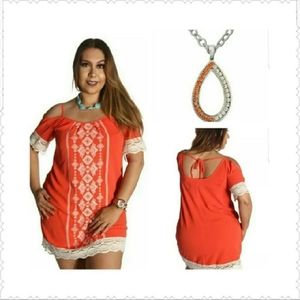 Orange tunic dress